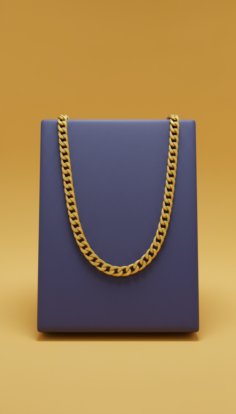 Gold-Plated Curb Chain Necklace