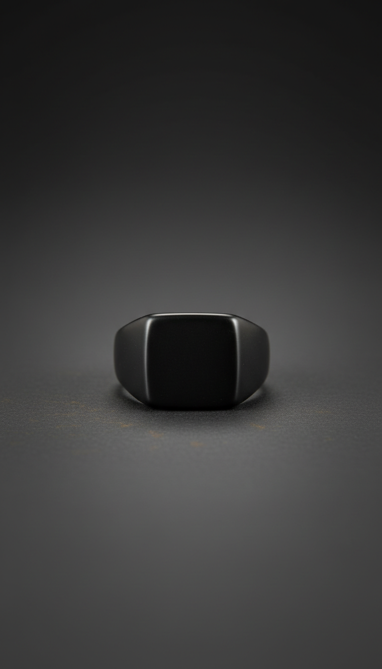 Matte Onyx Signet Ring