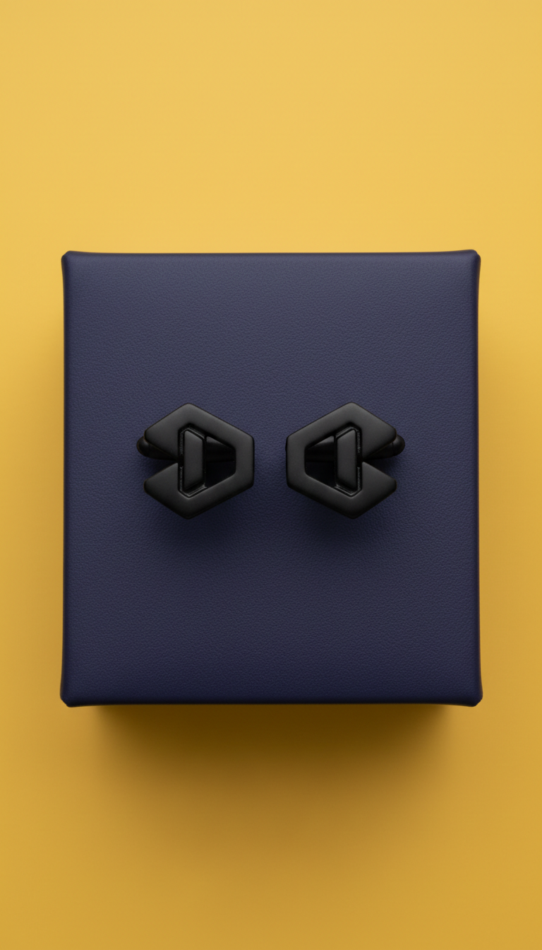 Matte Black Geometric Cufflinks