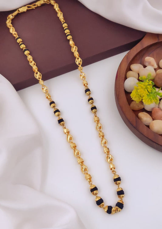 Men's Rudraksha Beaded Chain | Gold Tone | RF Jewellery