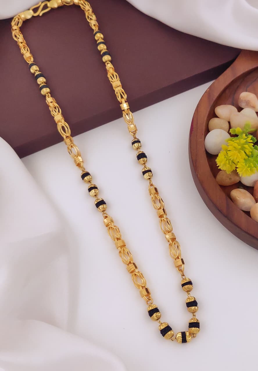 Premium Men's Rudraksha Black Bead Chain MRC-002