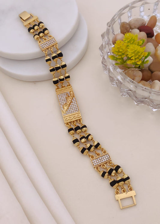 Men's Gold & Black Rudraksha Bracelet 001