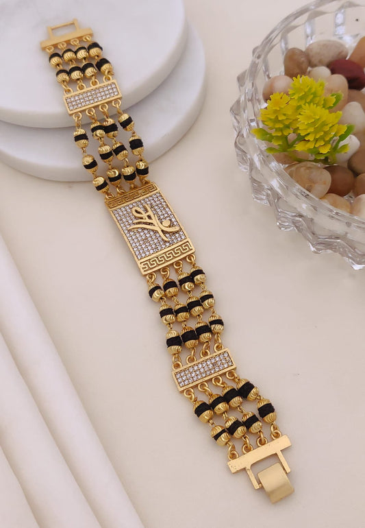 Gold Luxury 4 Line Rudraksha Bracelet for Men 002