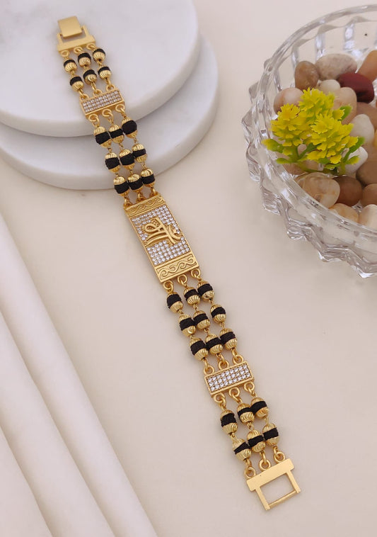 Men's Gold & Black Rudraksha Bracelet 004