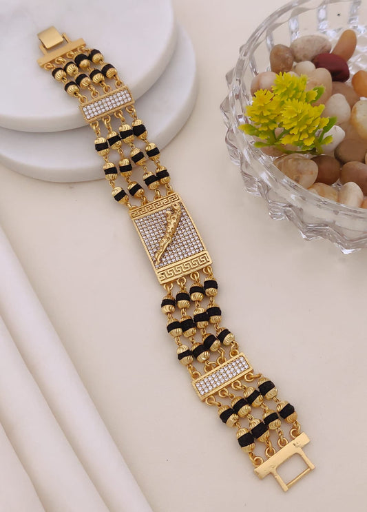 Gold Luxury 4 Line Rudraksha Bracelet for Men 005