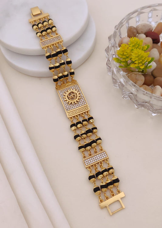 Gold Luxury 4 Line Rudraksha Bracelet for Men 006