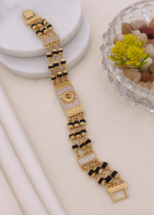 Men's Gold & Black Rudraksha Bracelet 005