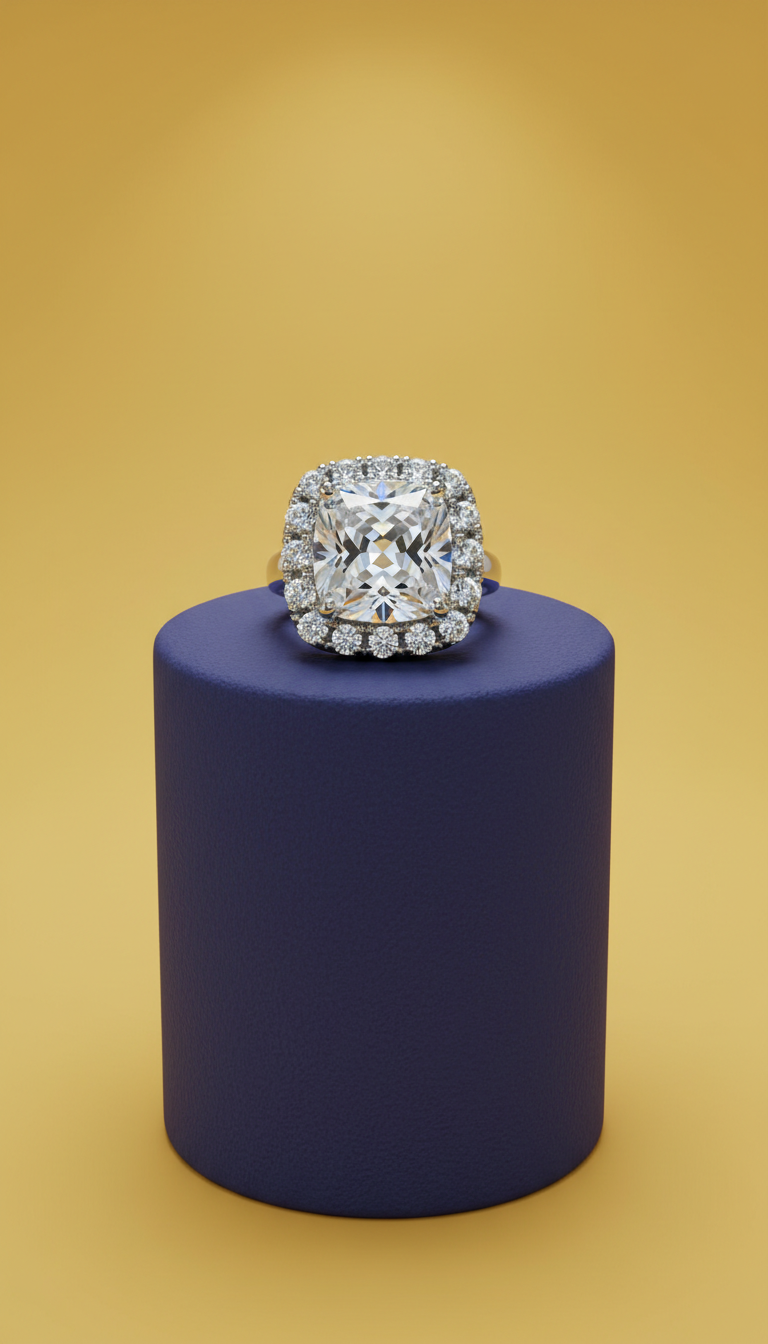 Silver-Tone Cubic Zirconia Statement Ring